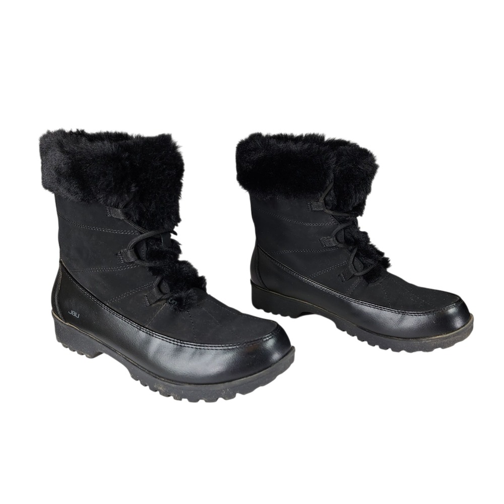 JBU‎ Jambu Ankle Boot sz 8M Women Colorado Black Faux Suede Fur Bootie Pull On